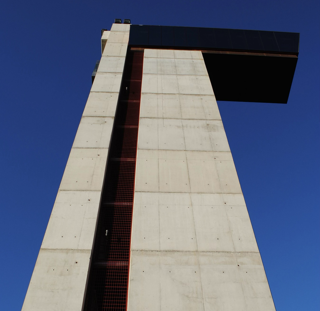 The 45-meter concrete observation tower in a roundabout at the entrance of Valencia